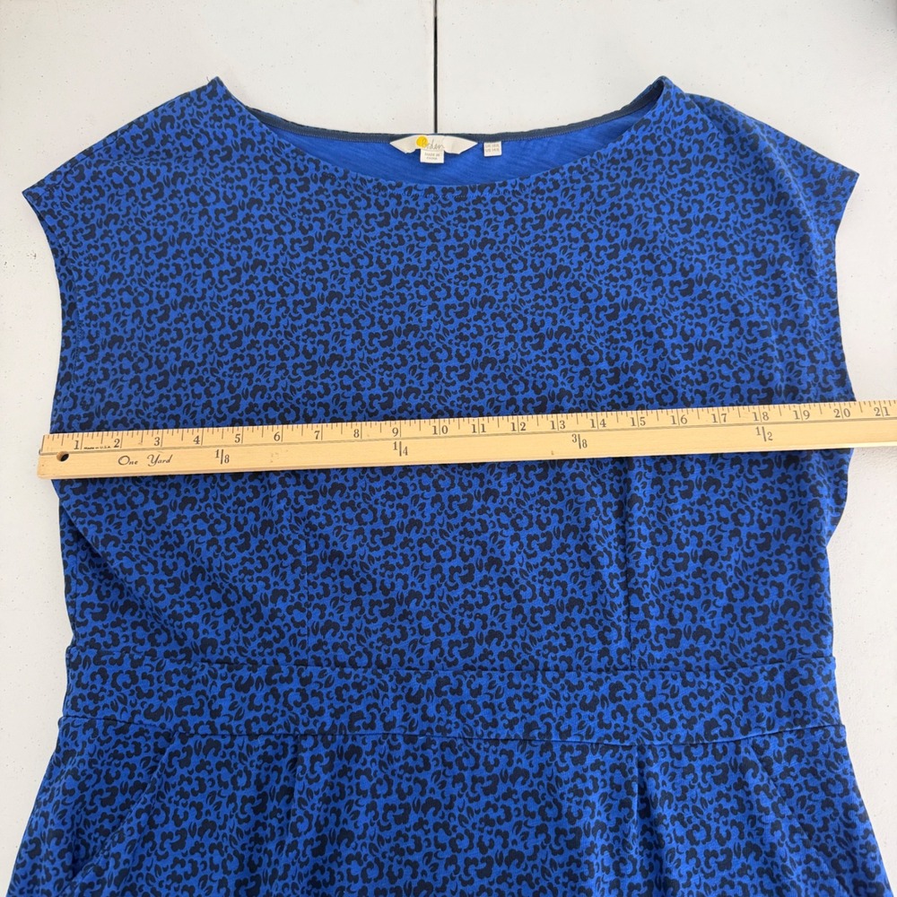 Boden‎ Florrie Jersey Dress Phoebe Blue Leopard Print Dress Pockets US 14R - Picture 11 of 13